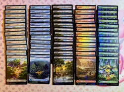 Lot Of 60 Chocobo Track Foil Full Art BASIC LAND NM Final Fantasy MTG Magic - Image 1