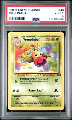 1999 POKEMON JUNGLE #48 WEEPINBELL PSA VG-EX 4 - Image 1