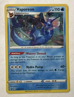 2020 Pokemon TCG Vaporeon SWSH072 Cosmos Holo Sword & Shield Black Star Promo - Image 1