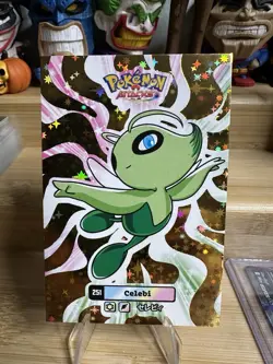 Celebi Sparkle Gold Stars Foil Attacks 2 Database Box Hit Pokemon - Image 1