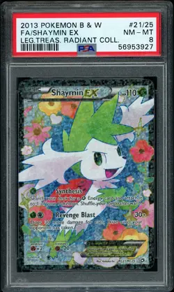2013 Pokemon Shaymin EX Full Art Legendary Treasures Radiant Coll PSA 8 NM-MT - Image 1