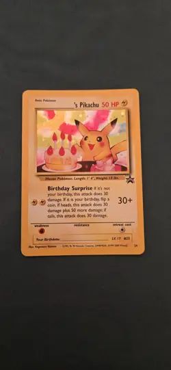 Birthday Pikachu #24 / Holo / 2000 / Pokemon / Promo LP Same Day Ship Read Desc - Image 1