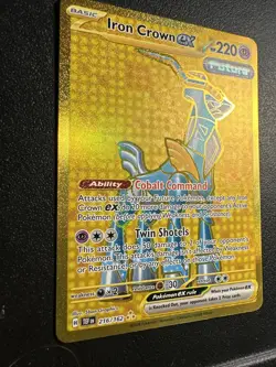 2024 Pokemon Scarlet & Violet Temporal Forces Iron Crown EX Gold Secret 216 /162 - Image 2