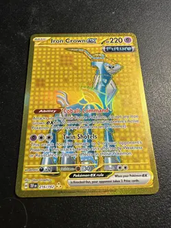 2024 Pokemon Scarlet & Violet Temporal Forces Iron Crown EX Gold Secret 216 /162 - Image 4