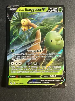 2022 Pokemon Go Set TCG Alolan Exeggutor V 005/078 Holo Ultra Rare Holographic - Image 1