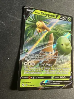 2022 Pokemon Go Set TCG Alolan Exeggutor V 005/078 Holo Ultra Rare Holographic - Image 2