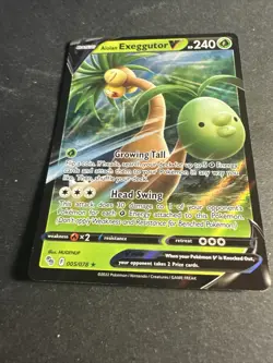2022 Pokemon Go Set TCG Alolan Exeggutor V 005/078 Holo Ultra Rare Holographic - Image 4