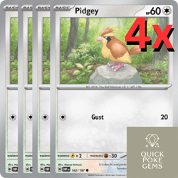 4x Pidgey 162/197 Playset - Reverse Holo Obsidian Flames Pokemon TCG NM - Image 1