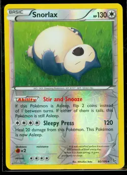 Pokemon SNORLAX 80/106 - XY Flashfire RARE Rev Holo - NEAR MINT/MINT - Image 1