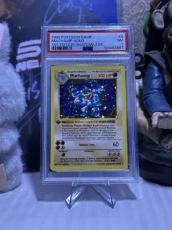 MACHAMP 1ST EDITION SHADOWLESS PSA 7 #8 BASE SET POKEMON - Image 1
