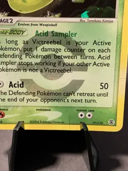 Pokemon TCG Victreebel #17/112 Reverse Holo Rare FireRed & LeafGreen 2004 VTG MP - Image 3