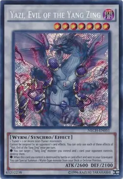 Yugioh! LP Yazi, Evil of the Yang Zing - NECH-EN051 - Secret Rare - Unlimited Ed - Image 1