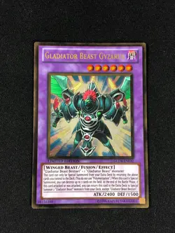 YUGIOH GLADIATOR BEAST GYZARUS GLD4-EN032 GOLD PLAY/EDGEWARE - Image 1