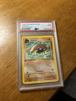 Kabuto 1st Edition Fossil PSA 9 Mint 1999 Pokemon Card #50 - Image 1