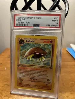 Kabuto 1st Edition Fossil PSA 9 Mint 1999 Pokemon Card #50 - Image 3
