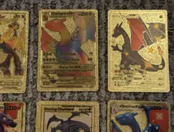 Pokemon Charizard Fan Art Gold Foil Cards - lot of 17 - Image 3
