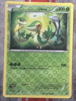 Pokemon TCG: _____'S SNIVY Black Star Promo Jumbo Oversized Card LP/MP Warping - Image 1