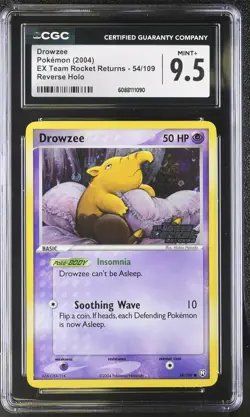 CGC 9.5 Drowzee EX Team Rocket Returns 54/109 Reverse Holo STAMPED Pokemon Card - Image 1