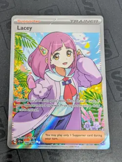 Pokemo Card TCG - Lacey 166/142 Ultra Rare Full Art Trainer Stellar Crown - Image 1