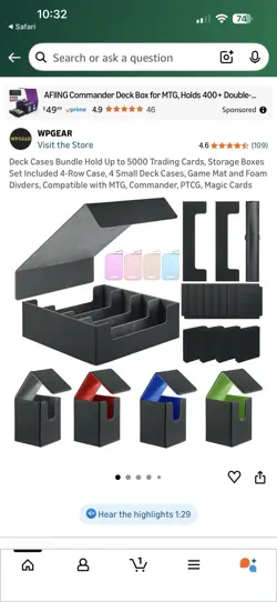 New WPGEAR Deck Case Bundle with 4 Deck Boxes with Mat for TCG Cards - Image 4