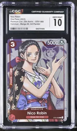 2023 ONE PIECE NICO ROBIN CARD ST01-008 PREMIUM CARD COLLECTION ENGLISH CGC 10 - Image 1