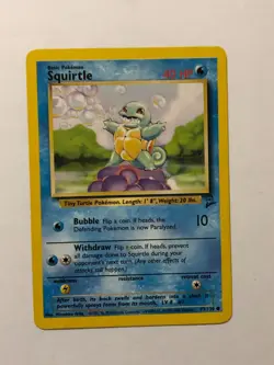 Pokemon Card Base set 2 Squirtle 93/130 Light played - Image 1