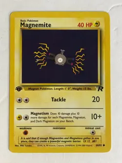 Pokemon Card 1st edition Team Rocket Magnemite 60/82 Light Played - Image 1