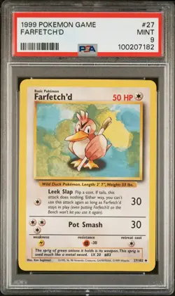 Farfetch'd 27/102 Base Set PSA 9 MINT Graded Pokemon TCG Card 1999 WOTC - Image 3