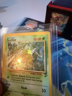 Pokemon TCG Scyther Base Set 2 Holo Unlimited Rare 17/130 Vintage Card MP - Image 2