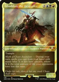 2x Abaddon the Despoiler - Surge Foil Etched Thick Stock Warhammer 40,000 LP MTG - Image 1