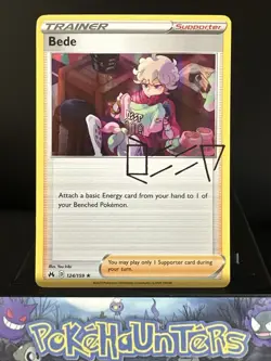 Pokemon Card Bede 124/159 Crown Zenith Holo Signature Trainer Near Mint - Image 1