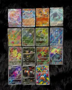 POKEMON CARD LOT Over $100 Value - GOOD CONDITION (15 Cards) + FREE BINDER - Image 1