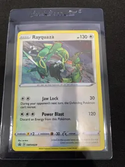 Pokemon Rayquaza SWSH029 Sword & Shield Cosmos Holo Black Star Promo - Image 1