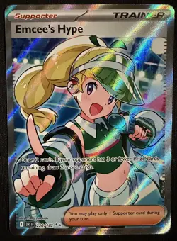 Emcee's Hype 220/182 - Pokemon TCG: Destined Rivals - Full Art Trainer - Image 1