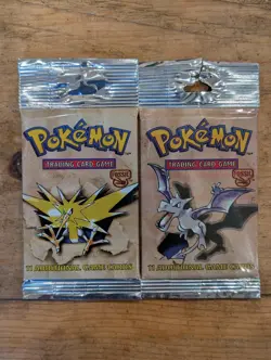 Lot Of 2x Wizards of The Coast Pokemon Fossil Booster Pack Long Crimp 742818061599 - Image 1