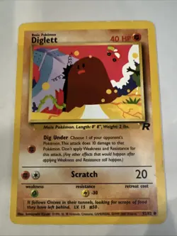 Pokemon TCG Team Rocket Diglett Common 52/82 - Image 1