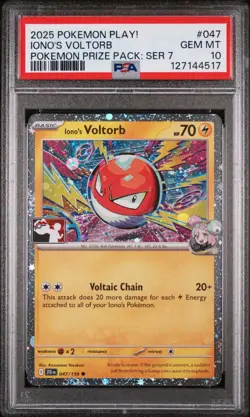 Iono's Voltorb Holo Pokemon Prize Pack Series 7 Promo Pokemon Card PSA 10 - Image 1