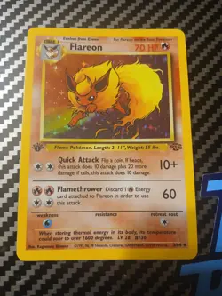 Pokemon TCG Flareon Jungle 1999 1st Edition Holo Card 3/64 Very Clean - Image 2