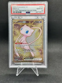 2023 Pokemon Mew ex Full Art 151 UPC Gold Metal Promo Card 205/165 PSA 10 GEM MT - Image 1