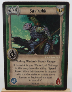 WARLORD Saga of the Storm CCG Nothrog Character Card SAV'RUKK 126/158 - Image 1