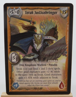 WARLORD Saga of the Storm CCG Character Card TERAK JUSTICEBRINGER 294/580 #952 - Image 1