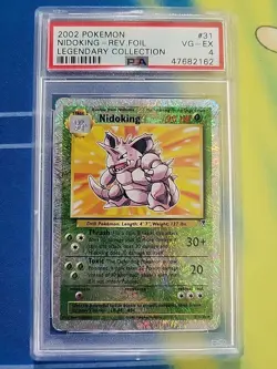 Pokemon Legendary Collection Nidoking Reverse Holo Card 31/110 Psa 4 - Image 1