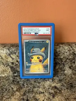 Pokemon Pikachu TCG Grey Felt Hat #085 Van Gogh Promo Card PSA 9 - Image 1