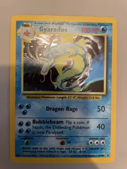 Pokemon TCG Gyarados Base Set Holo Rare Card 6/102 LP Condition - Image 1