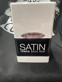 Ultra-Pro White Satin Tower Deck Box Holds 100+Sleeved Cards - Image 1