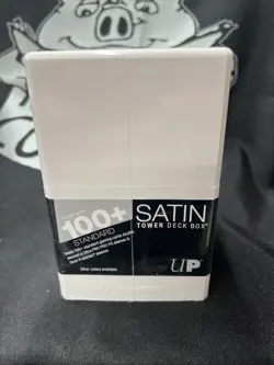 Ultra-Pro White Satin Tower Deck Box Holds 100+Sleeved Cards - Image 3