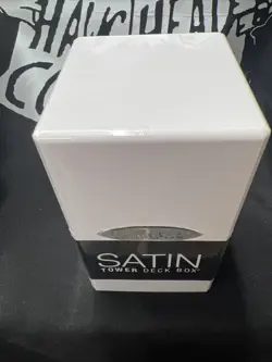 Ultra-Pro White Satin Tower Deck Box Holds 100+Sleeved Cards - Image 4