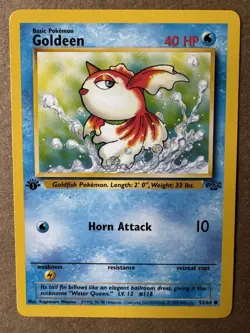 Goldeen 53/64 Jungle 1st Edition Non-Holo Common Pokemon Card NM+ - Image 1