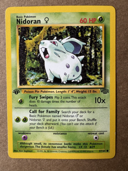 Nidoran 57/64 Jungle 1st Edition Non-Holo Common Pokemon Card NM+ - Image 1