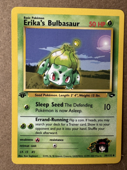 Erika's Bulbasaur 39/132 Gym Challenge 1st Edition Non-Holo Pokemon Card NM+ - Image 1